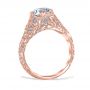 Draping Petal Vintage 14K Rose Gold & Diamond Filigree Engagement Ring