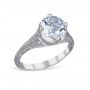 Angelina 14K White Gold Pave and Filigree Engagement Ring