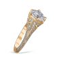 Angelina 18K Yellow Gold Pave and Filigree Engagement Ring