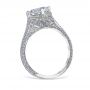 Angelina 18K White Gold Pave and Filigree Engagement Ring