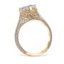 Angelina 18K Yellow Gold Pave and Filigree Engagement Ring