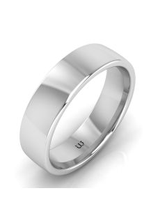 6MM COMFORT FIT DOMED WEDDING BAND 14K WHITE GOLD