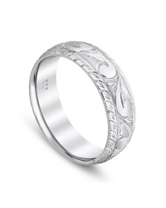 Cut Corner Western Style Men's Band Platinum