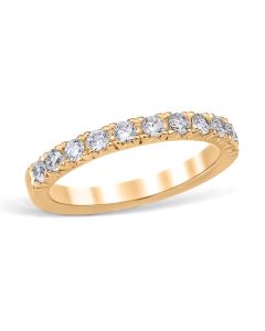 French Pavé 0.44 ctw Wedding Ring 18K Yellow Gold