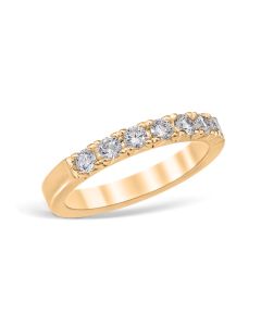 French Pavé 0.49 ctw Wedding Ring 18K Yellow Gold