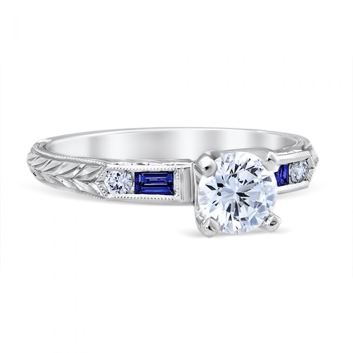 Lucia Sapphire 14K White Gold Engagement Ring