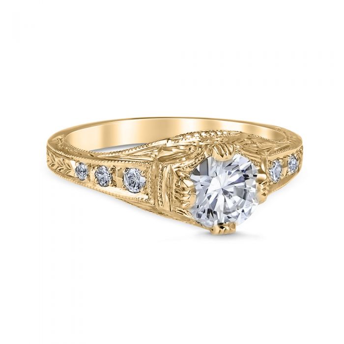 Fiorella 18K Yellow Gold Vintage Engagement Ring