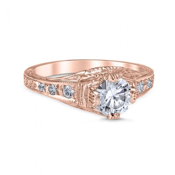 Fiorella 14K Rose Gold Vintage Engagement Ring