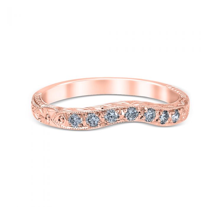 Venetian Crown Wedding Ring 14K Rose Gold