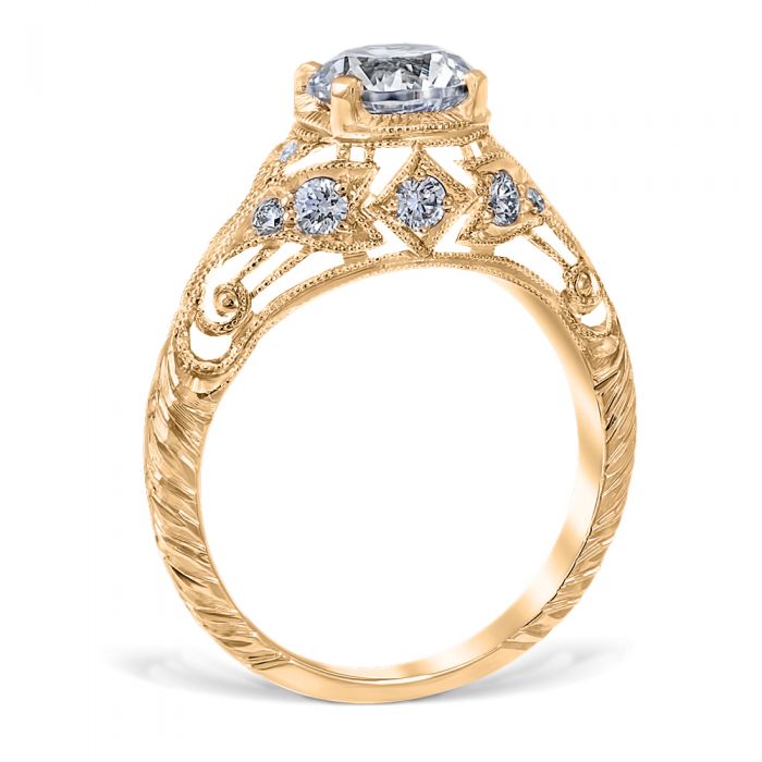 Stefania 14K Yellow Gold Vintage Engagement Ring