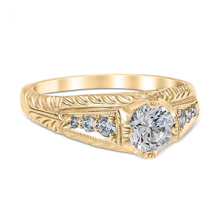 Rosario 14K Yellow Gold Vintage Engagement Ring