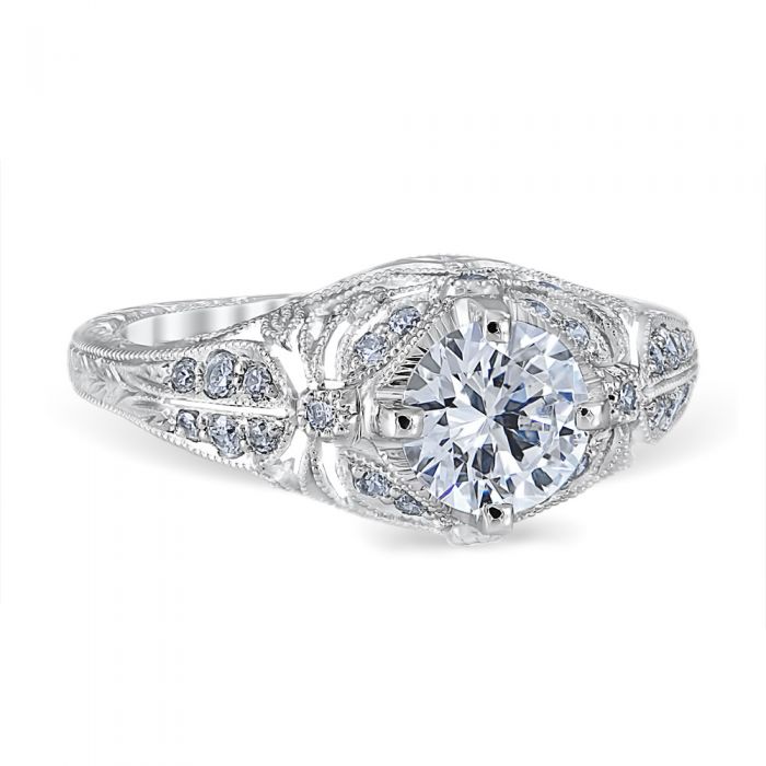 Lincoln Drape Platinum Vintage Engagement Ring