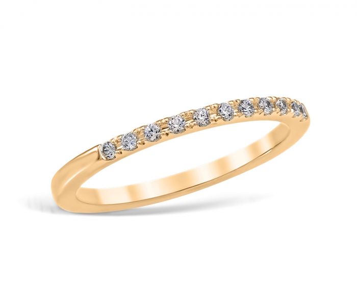Mezzaluna Pavé 0.11 ctw Wedding Ring 14K Yellow Gold