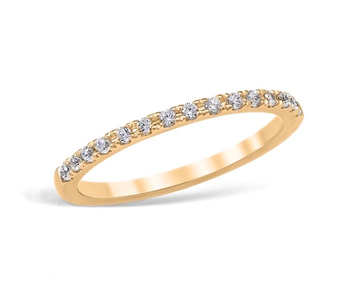 Mezzaluna Pavé 0.15 ctw Wedding Ring 18K Yellow Gold