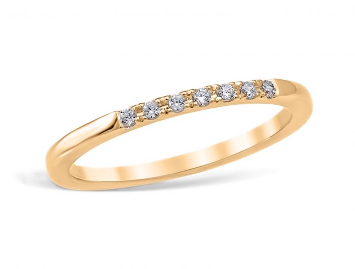 Mezzaluna Pavé 0.07 ctw Wedding Ring 18K Yellow Gold