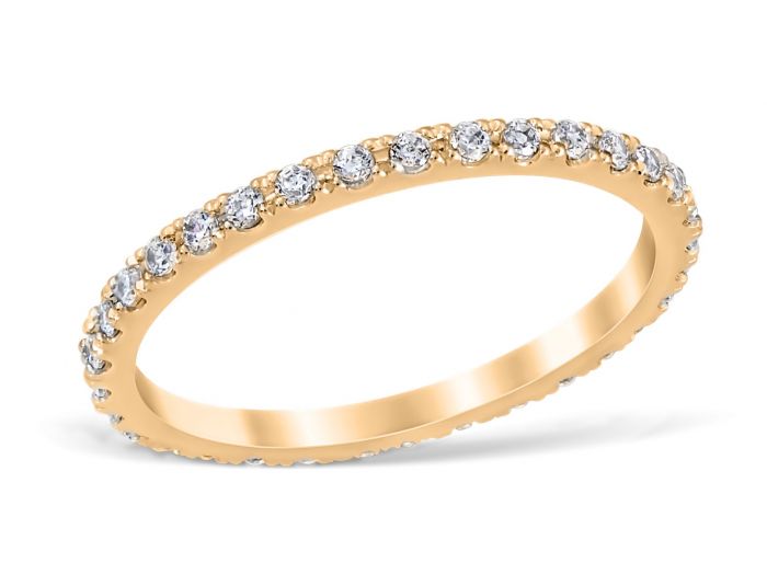 Mezzaluna Pavé 0.32 ctw Wedding Ring 14K Yellow Gold