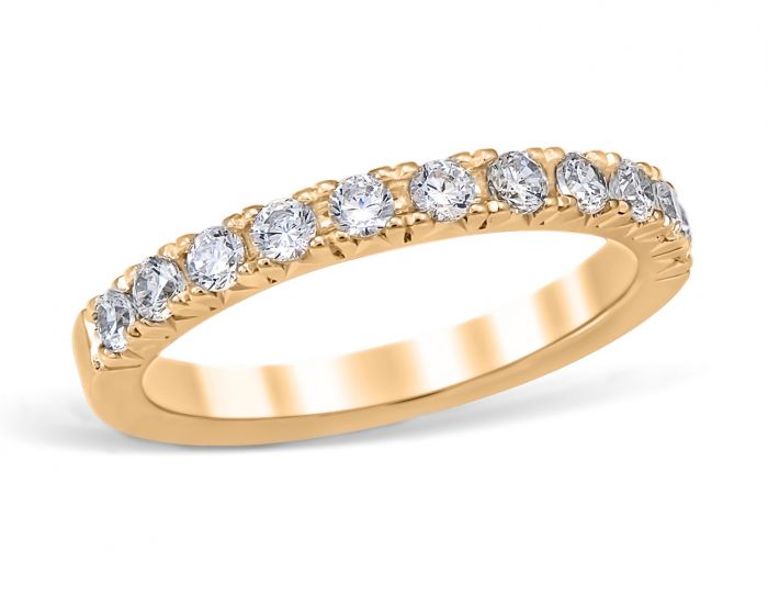 French Pavé 0.44 ctw Wedding Ring 18K Yellow Gold