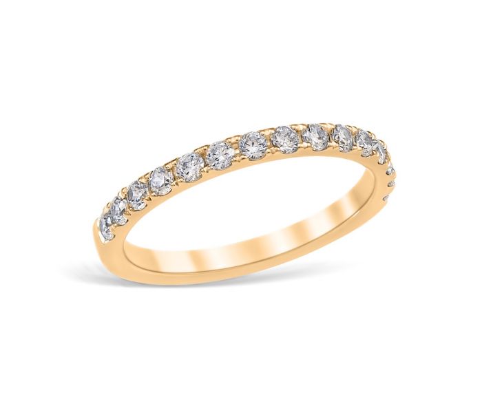 Mezzaluna Pavé 0.45 ctw Wedding Ring 18K Yellow Gold
