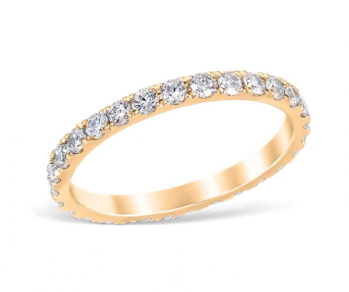Mezzaluna Pavé 0.84 ctw Wedding Ring 14K Yellow Gold