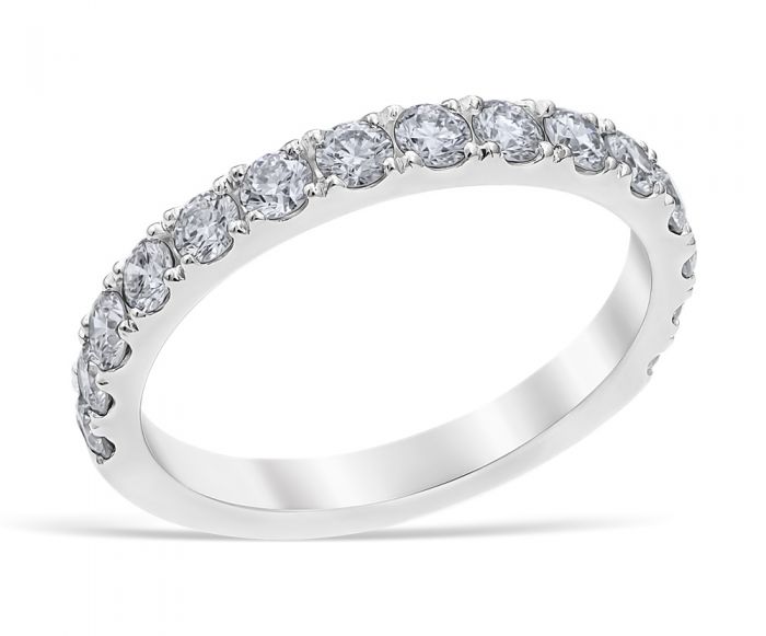 Mezzaluna Pavé 0.75 ctw Wedding Ring 14K White Gold