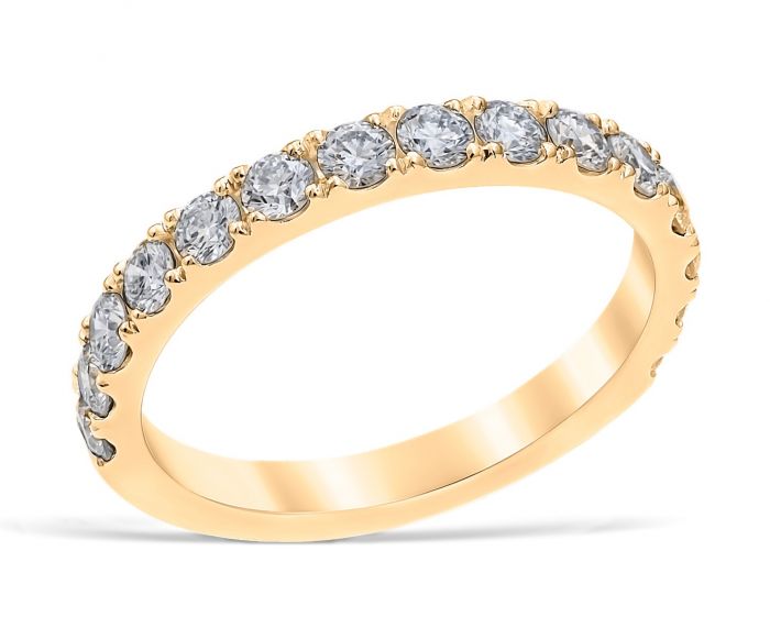 Mezzaluna Pavé 0.75 ctw Wedding Ring 18K Yellow Gold
