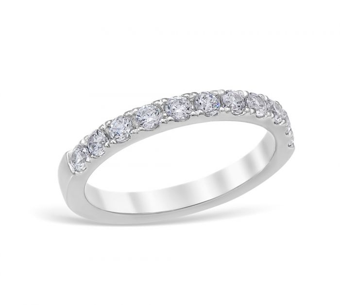 Mezzaluna Pavé 0.55 ctw Wedding Ring 18K White Gold