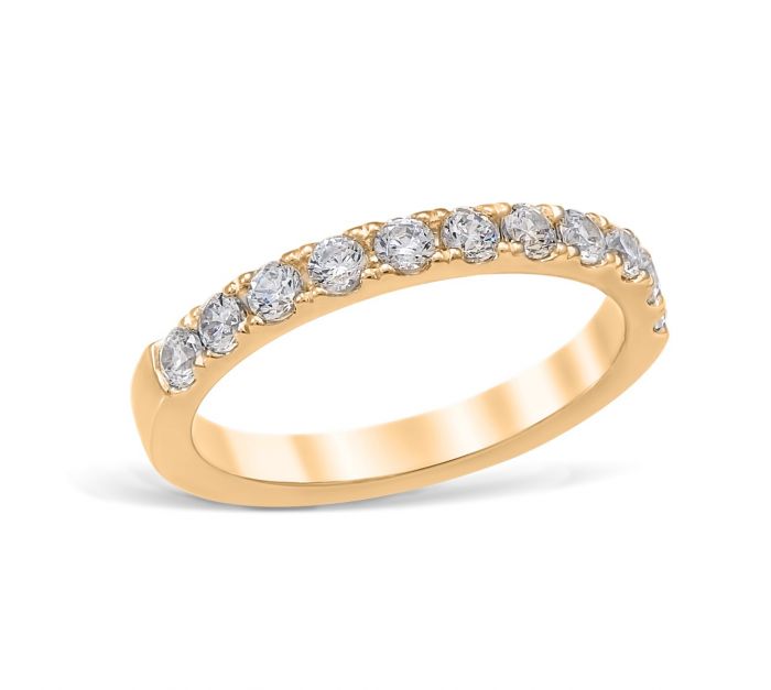 Mezzaluna Pavé 0.55 ctw Wedding Ring 14K Yellow Gold