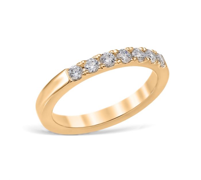 Mezzaluna Pavé 0.35 ctw Wedding Ring 18K Yellow Gold