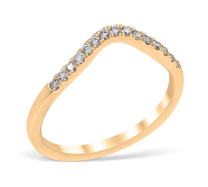 Classic Contour 0.15 ctw. Curve 2 Wedding Ring 14K Yellow Gold