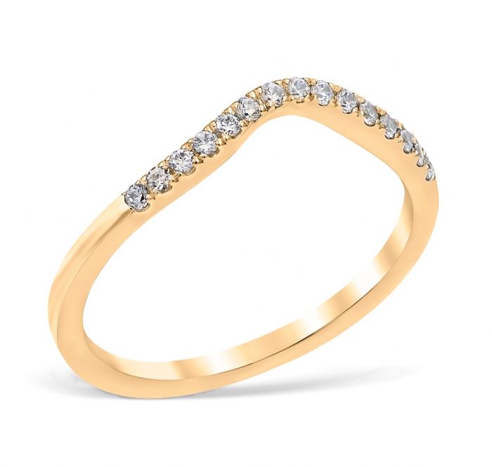 Classic Contour 0.15 ctw. Curve 3 Wedding Ring 14K Yellow Gold