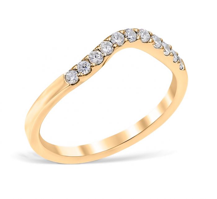 Classic Contour 0.22 ctw. Curve 2 Wedding Ring 14K Yellow Gold