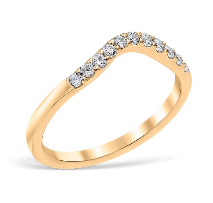 Classic Contour 0.22 ctw. Curve 3 Wedding Ring 14K Yellow Gold