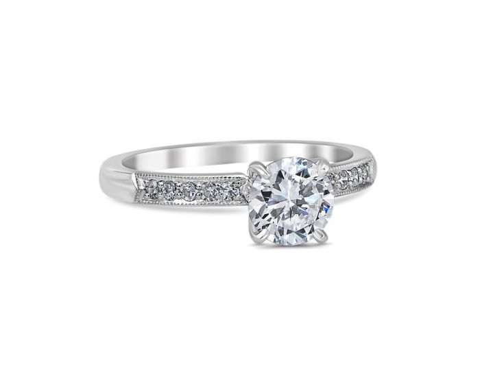 Dora 18K White Gold Engagement Ring