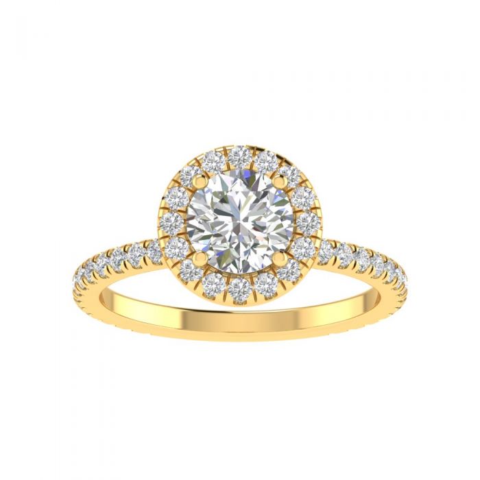 Amelia 14k Yellow Gold Halo Engagement Ring