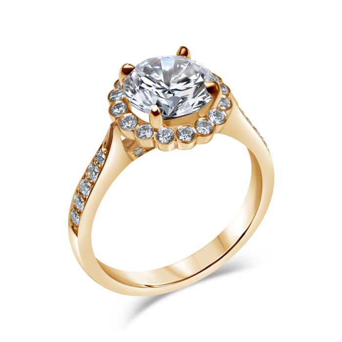 Whitehouse Signature 14k Yellow Gold Halo Engagement Ring