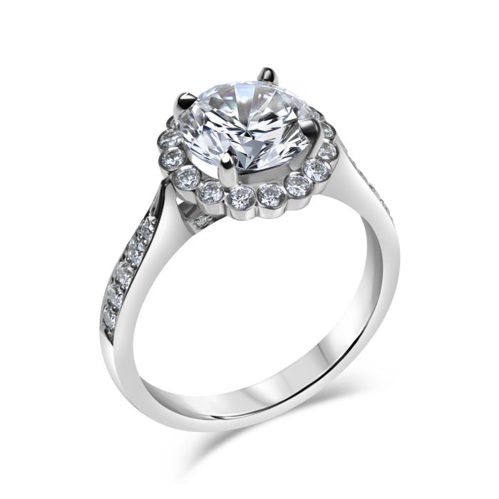 Whitehouse Signature Platinum Halo Engagement Ring