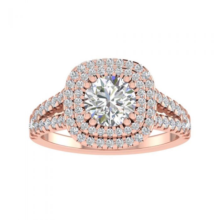 Camilla 14k Rose Gold Halo Engagement Ring
