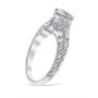 Florin Leaf Vintage Filigree Platinum Engagement Ring