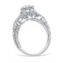 Florin Leaf Vintage Filigree Platinum Engagement Ring