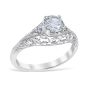 Flora Platinum Vintage Engagement Ring