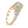 Draping Petal Vintage 18K Yellow Gold & Diamond Filigree Engagement Ring