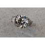 Custom Platinum Handmade Three Stone Ring