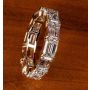 18K Yellow Gold Emerald Diamond Eternity Band 