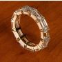 18K Yellow Gold Emerald Diamond Eternity Band 