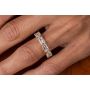 18K Yellow Gold Emerald Diamond Eternity Band 