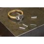 18K Yellow Gold and Platinum Custom Three Stone Engagement Ring