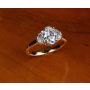 18K Yellow Gold and Platinum Custom Three Stone Engagement Ring