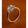 18K Yellow Gold and Platinum Custom Three Stone Engagement Ring