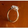 18K Yellow Gold and Platinum Custom Three Stone Engagement Ring