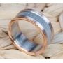 Platinum and Rose Gold Men's Wedding Band with a Texture Finish